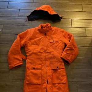 WINCHESTER Orange Snow Suit Hunting High Vis Hood Coveralls Insulated Medium - Picture 1 of 13