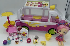 Moose SHOPKINS Bubblesha Scoops Ice Cream Truck Food Fair + Bonus Queenie Hearts - Picture 1 of 11