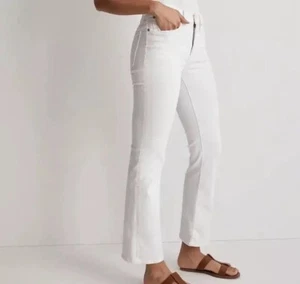 Madewell Jeans Women Sz 29P White Mid-Rise Kick Out Cropped NWT Festival Boho - Picture 1 of 21