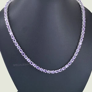 Amethyst Gemstones Designer Handmade Birthstone Tennis Necklace-Video - Picture 1 of 11