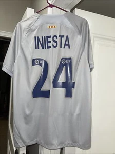 New FC Barcelona Third CUSTOM INIESTA #24 Kit camiseta top Jersey 22/23 XL NWT - Picture 1 of 10