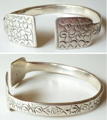 Ancien bracelet  cheville ethnique argent massif Maghreb Tunisie silver 134 g - Photo 1/2