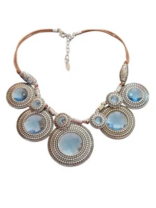 Hermosa pieza de collar de plata y azul de St. Thomas - Imagen 1 de 12