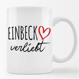 Kaffeetasse Einbeck verliebt Keramik Tasse Weiß Geschenkidee Souvenir Präsent Wi - Picture 1 of 7