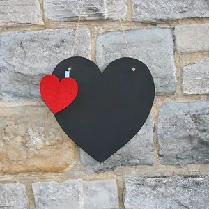 Forma de corazón de pizarra de tiza: memorandos y notas para decoración del hogar - Imagen 1 de 1