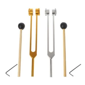 128 Hz Tuning Fork Weight Aluminum Clinical Grade Nerve/sensory with Hammer - Picture 1 of 24