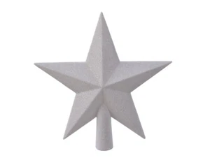 Christbaumspitze Stern Glitzer Weihnachtsbaumspitze Tannenbaumspitze weiß - Bild 1 von 2