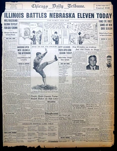 1925 Sports Page - Red Grange & Illinois Battle Nebraska, Walter Jonson Ad - Picture 1 of 6