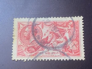 Großbritannien Briefmarke 5R Seepferdchen, SG416 (Scott180) gebraucht Brad-Wilk, LH, Lot 403 - Bild 1 von 2