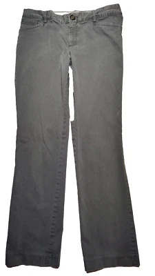 Pantalones de algodón elástico de tiro bajo gris Banana Republic Logan Fit para mujer 8 (31X31)  Foto 1 de 4
