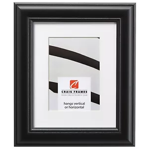 Craig Frames Dakota, 1.75" Satin Black Picture Frame With A Single Mat - Picture 1 of 11