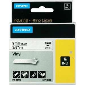 Cinta de vinilo DYMO 18443 RhinoPro 3/8" negra/blanca - se adapta a RhinoPro 4200, 5000, 5200 - Imagen 1 de 1