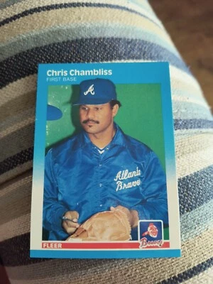 CHRIS CHAMBLISS 1987 FLEER GLOSSY #513 FREE SHIPPING - Image 1 of 2