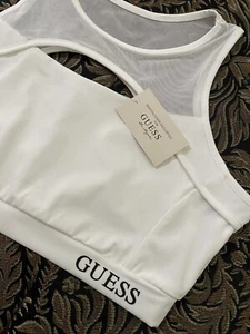 Guess White Sports Bra Size Medium - Picture 1 of 3