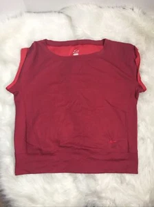 Nike Dri-Fit Red  Running Short Sleeve Stretch Top Womens Size XL - Picture 1 of 8