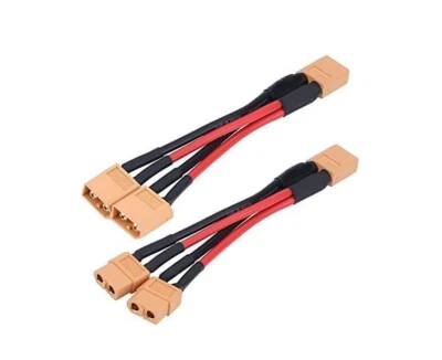 2x XT60 Cable Paralelo M-2xW & W-2xM 14AWG RC Lipo Drone Coche Avión - Imagen 1 de 4
