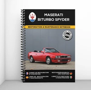 MASERATI BITURBO SPYDER : Restoration & Maintenance Notebook - FREE SHIPPING - Picture 1 of 8