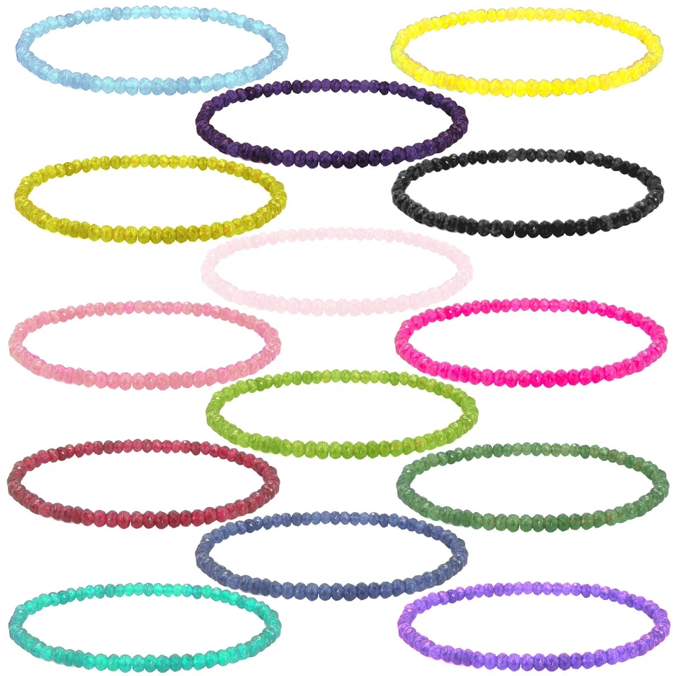 BAILYSBEADS Armband Rubine Smaragde Saphire Apatite usw. Stretch gummizug 3x4mm - Bild 1 von 2