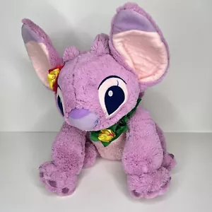 Peluche rosa hawaiano Lilo & Stitch Angel Disney Store Lei flores juguete de Pascua 12" - Imagen 1 de 9