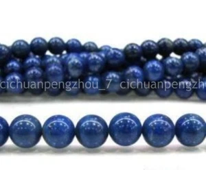 Natural 6mm Blue Egyptian Lazuli Lapis Gemstone Round Loose Beads 15" Strand - Picture 1 of 3