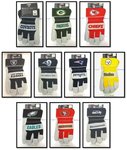 NFL Leather Work Gloves The Closer Fleece Lined Cover