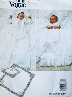 Vogue Pattern 2878 | Baby Dress, Coat, Bonnet, Pillow Sham & Blanket Sz NB UNCUT - Image 1 of 3