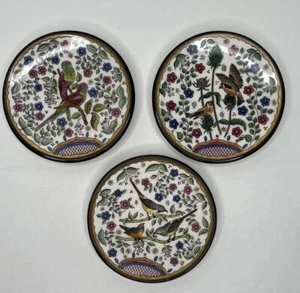 MG Cerámica Hecha en España 3.75” Mini Plato Pájaro Audubon Miniatura Set Lote de 3 - Imagen 1 de 5
