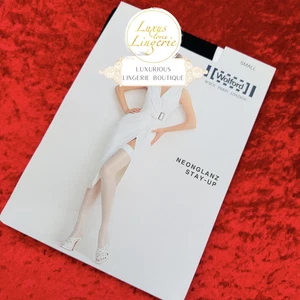 Neon shine stayup by Wolford S small black stockings gloss - Picture 1 of 7