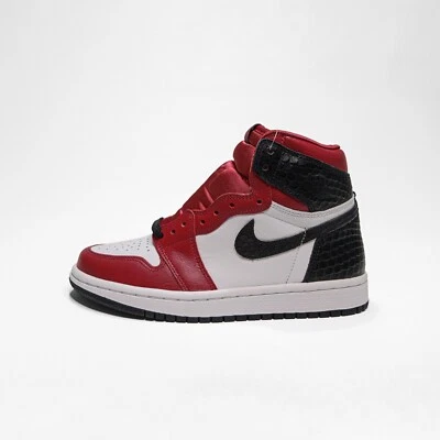 nike air jordan 1 retrô cobra alta cetim Chicago CD0461-601 US6 VERMELHO BRANCO PRETO - Imagem 1 de 4