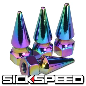 4PC SICKSPEED SPIKED BOLT FOR ENGINE BAY DRESS UP KIT M6X1 P4 NEO CHROME - Picture 1 of 1