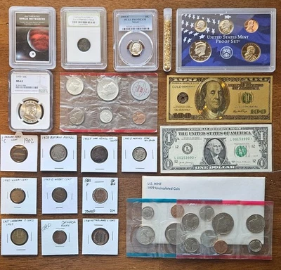HUGE COIN LOT • SLABS • 1964-D SET • METEORITE • SILVER • PROOF • IHC •STAR NOTE - Image 1 of 4