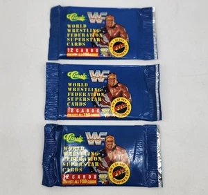 3x Sealed 1991 Classic WWF Wrestling Packs Box Fresh Possible Undertaker Card - Bild 1 von 3