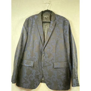 INC International Concepts XL Slim Fit Blau Schwarz Blumen Jacquard Blazer Jacke - Bild 1 von 10