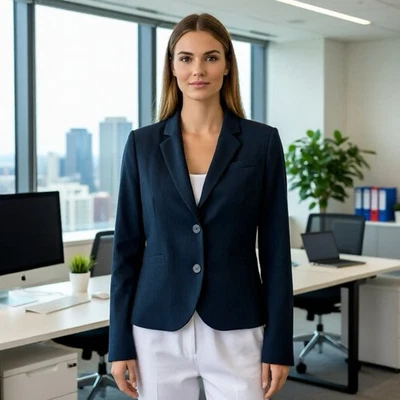Blazer de dos botones Calvin Klein para mujer 12P carrera oficina profesor profesional Foto 1 de 4
