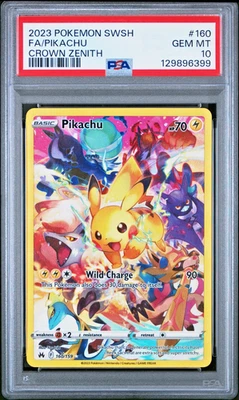 PSA 10!!! 2023 POKEMON CROWN ZENITH 160/159 FULL ART - Secret Rare! PIKACHU - Image 1 of 2
