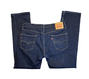 Levis Mens 514 Jeans 34x32 Blue Denim Dark Wash Straight Fits 34x31 - Picture 1 of 17