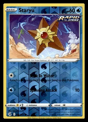 Staryu Reverse Holo Common 052/264 SWSH08: Fusion Strike Pokemon Card - Image 1 of 2