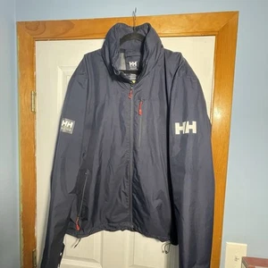 Helly Hansen Men’s 2XL Crew Hooded Sailing Jacket Waterproof Zipper Issue As Is - Picture 1 of 17