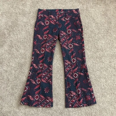 Брюки Tommy Hilfiger темно-красные с цветочным узором пейсли - Изображение 1 из 4