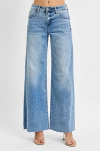 RISEN Full Size Tummy Control High Rise Ankle Palazzo Jeans Plus Size - Bild 1 von 18