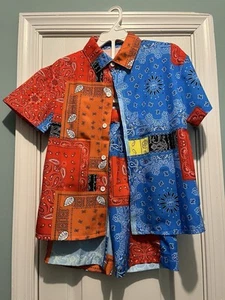 SHEIN KIDS SUNSHINE Boys Paisley Print Shirt & Shorts Size 10Y - Picture 1 of 2