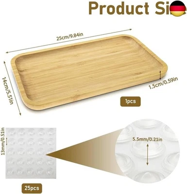 KiKiHong 2 Stück Bambus Tablett Klein,Kleine Tabletts 25 x  - Bild 1 von 4