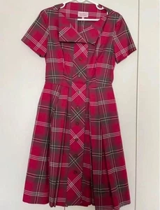 Vivienne Westwood Red Label Women's Short Sleeve Shirt Dress Red Check Size 1 - Picture 1 of 4