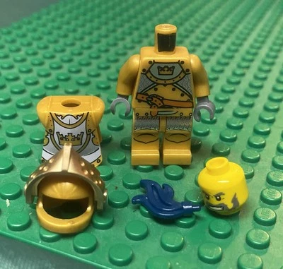 LEGO Gold Knight Minifigure 7079 Castle Drawbridge Defense Cas415 New Armor! - Image 1 of 4