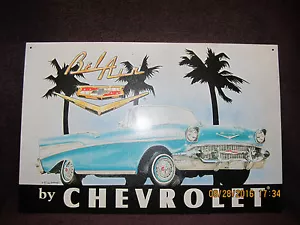 BEL-AIR BY CHEVROLET TIN SIGN Dan Hutchings - Picture 1 of 8
