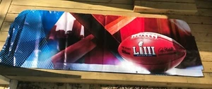Vinyl Event Used Super Bowl 53 LIII 97" x 32" Banner Benz ATL -Patriots vs Rams - Picture 1 of 8
