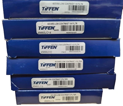 New Tiffen 4 x 5.65" Low Contrast 1/8, 1/4, 1/2, 1, 2 & 3 Filter Set - 6 Filters - Image 1 of 2