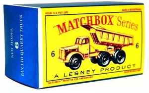 Matchbox Lesney No 6 EUCLID QUARRY TRUCK Empty Repro D Style Box - Picture 1 of 1