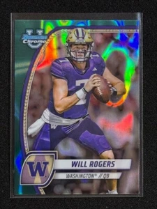 Will Rogers - 2024 Bowman U Chrome - !st Bowman Aqua Lava #185 WASHINGTON - Picture 1 of 4