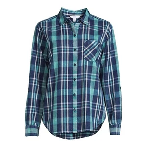 Time and Tru Women's Long Sleeve Soft Button Down Shirt, Multicolor Size 3XL(22) - Picture 1 of 6